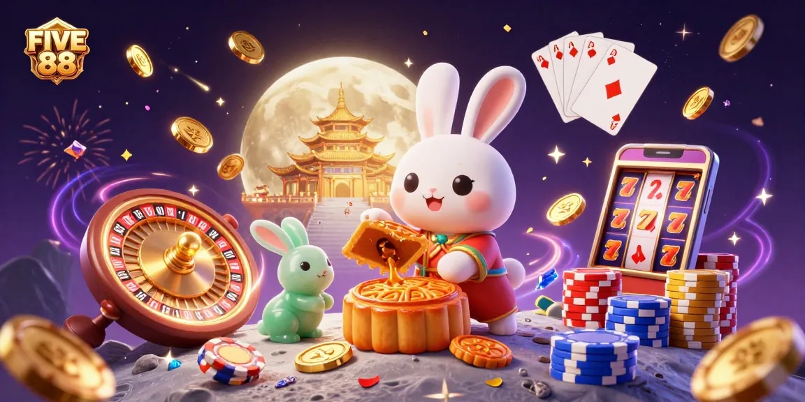 Engage in action-packed gaming at FIVE 88 with a colorful casino-themed lunar celebration.