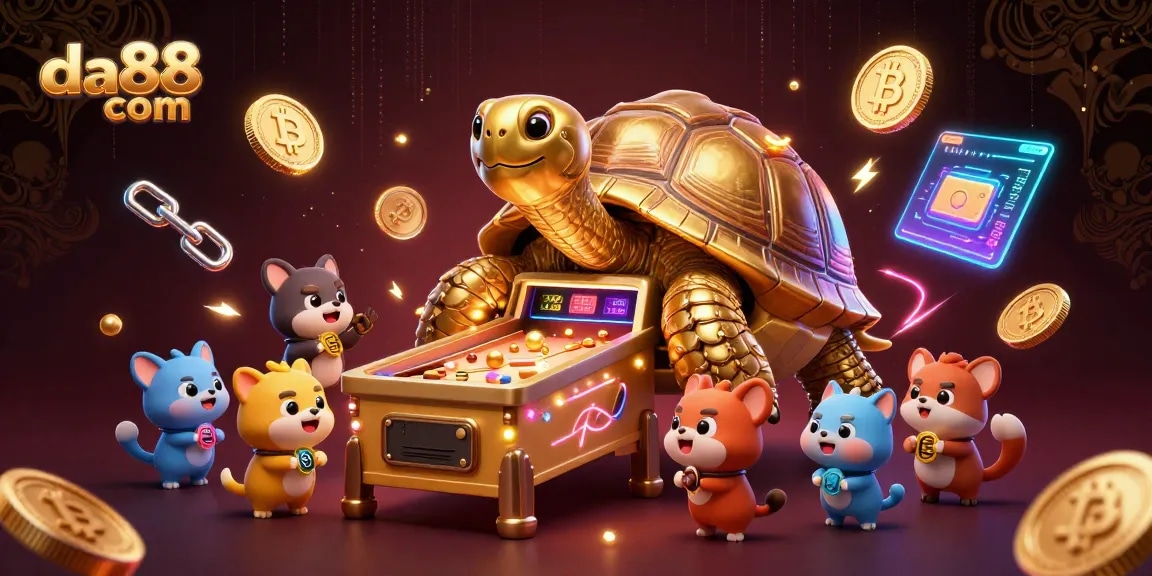 Experience thrilling gameplay at da88 com with excitement from animated characters and crypto elements.