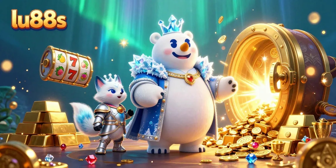 Join the 3D ice king polar bear at lu88s to spin the slot reels and claim treasures!