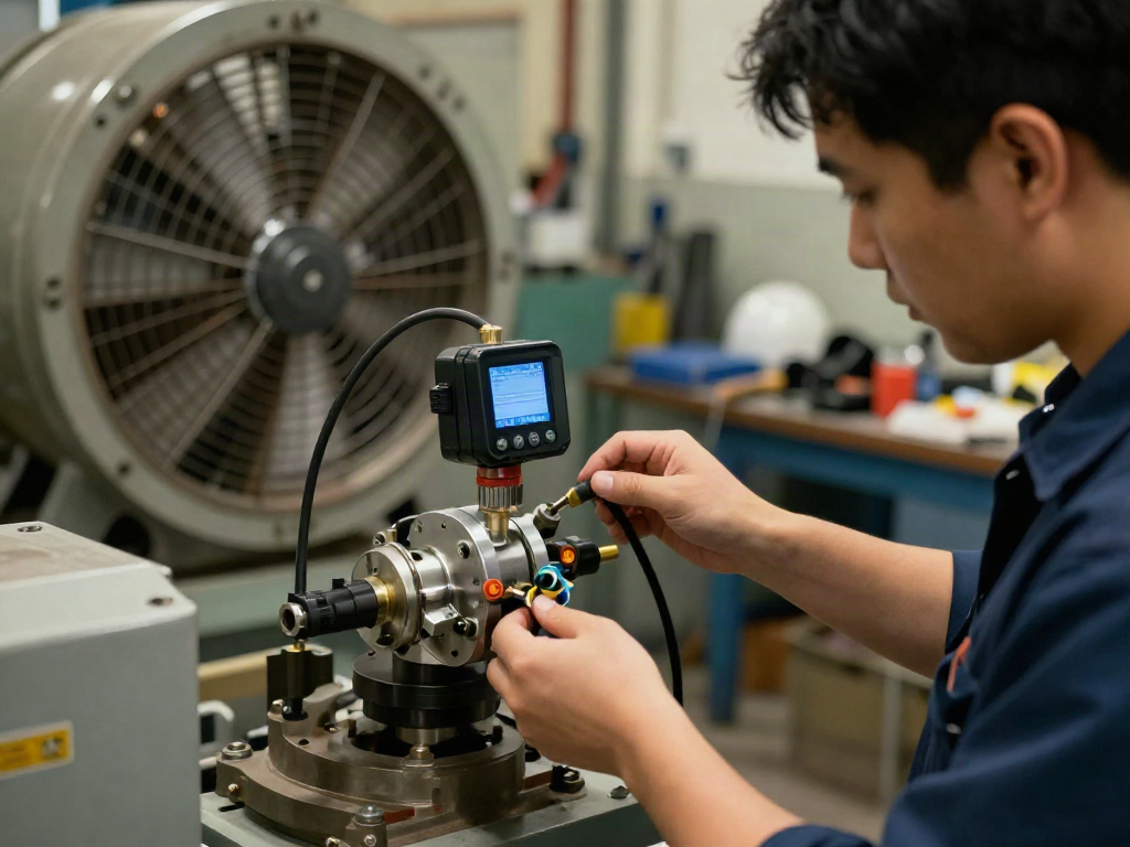 High-precision mechanical pressure switch calibration by a pressure switch manufacturer in an industrial setting.