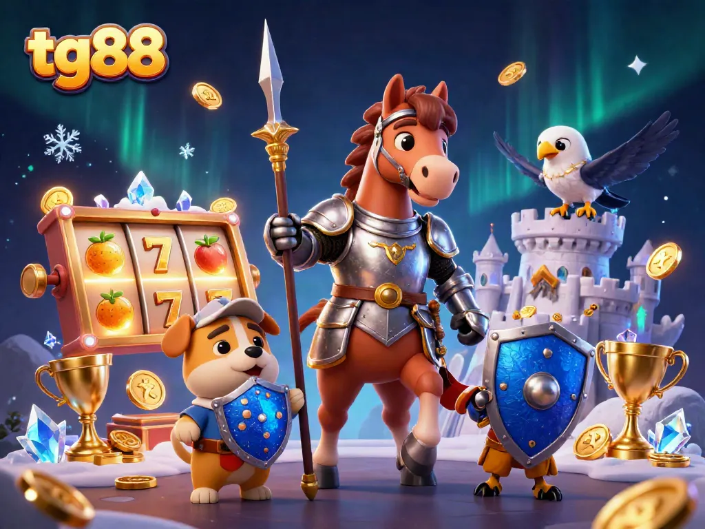 Experience thrilling gaming action at tg88 with vibrant 3D casino characters and dynamic slot reels.