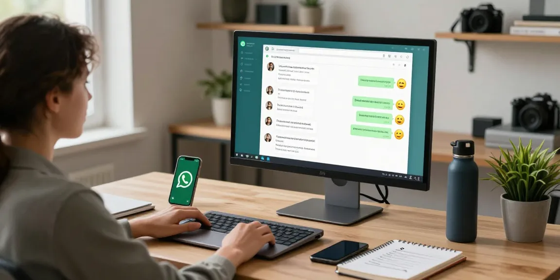 Engaged user utilizing WhatsApp電腦版 on a modern desktop setup, highlighting seamless digital communication.