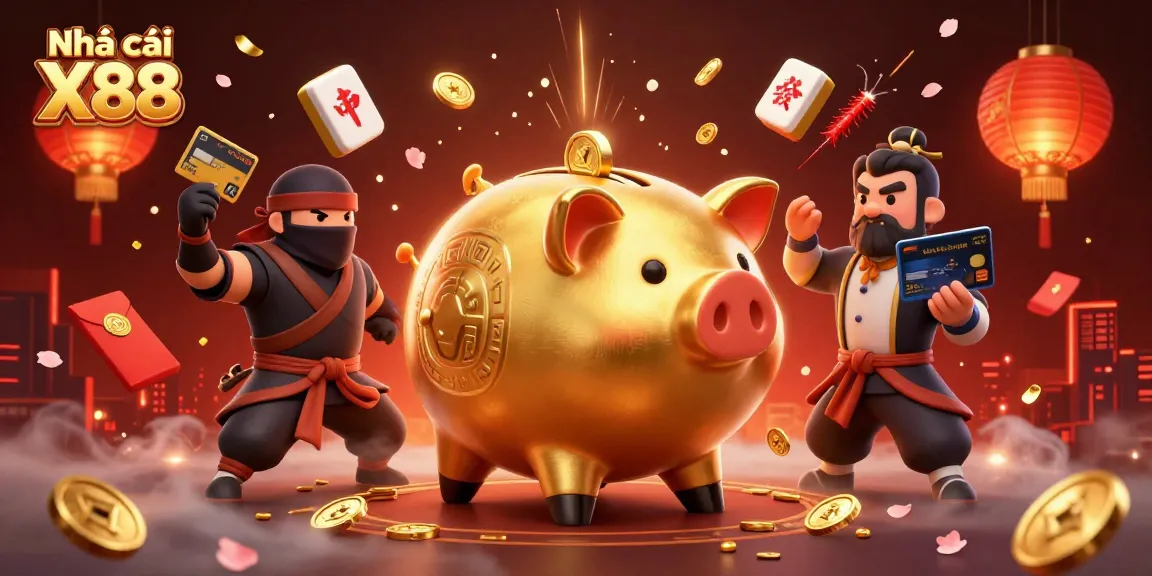 Engage with Nhà cái X88’s vibrant gaming scene featuring themed characters and elements.