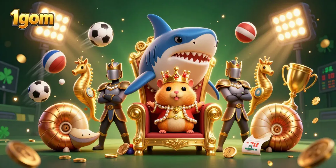 1gom betting scene featuring a golden hamster king and dynamic sports elements for enhanced wagering strategies.
