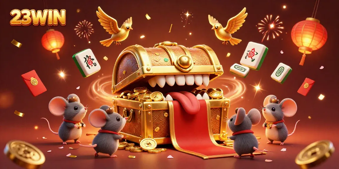 Engage in thrilling adventures at 23WIN with the lively treasure chest and golden features.