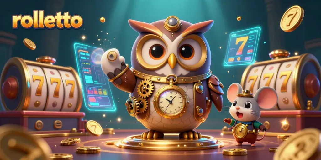 Experience rolletto's exciting casino adventures in a vibrant 3D illustration featuring futuristic elements.