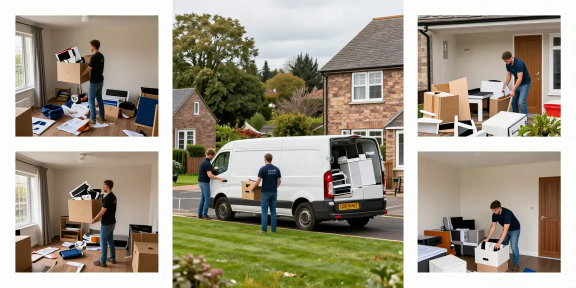 House Clearance Edinburgh team efficiently clearing cluttered property, transforming spaces.