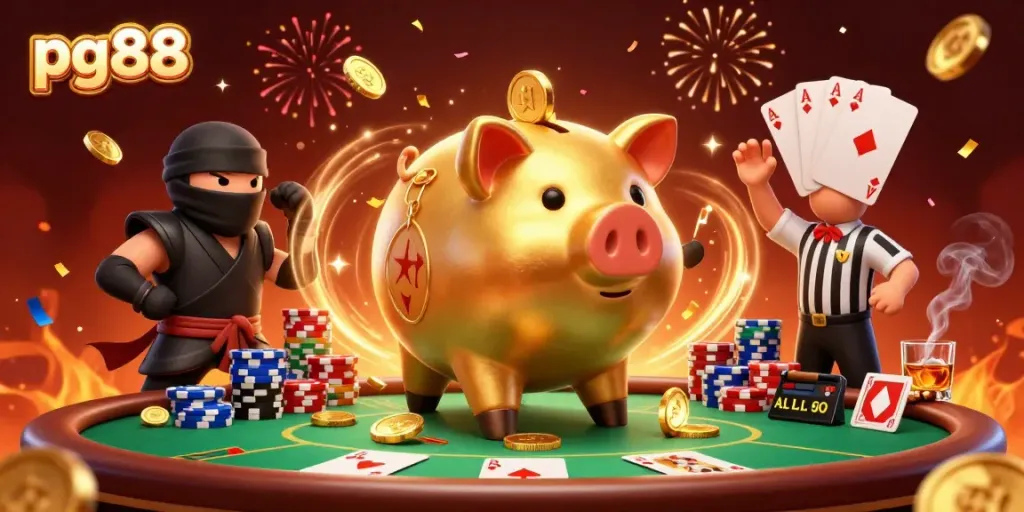 Experience thrilling moments with pg88 in a vibrant casino scene featuring animated characters and dynamic gameplay.