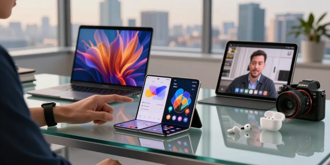 Latest foldable phones 2026 showcased in a modern office environment emphasizing productivity and innovation