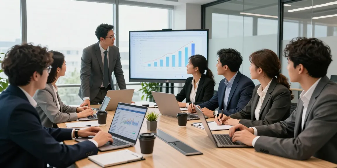Collaboration d'équipe pour des stratégies CIBC business dans un environnement de bureau moderne.
