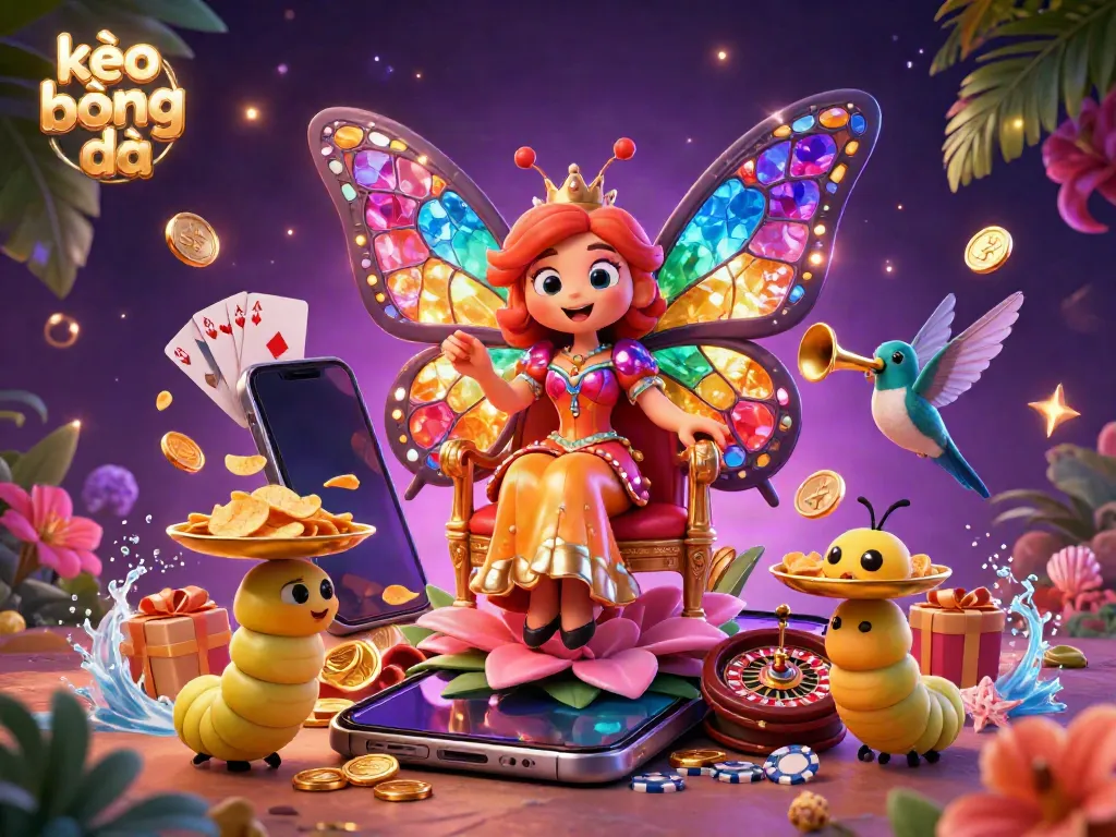 Experience kèo bóng đá with vibrant 3D characters and dynamic gaming elements illuminating the scene.