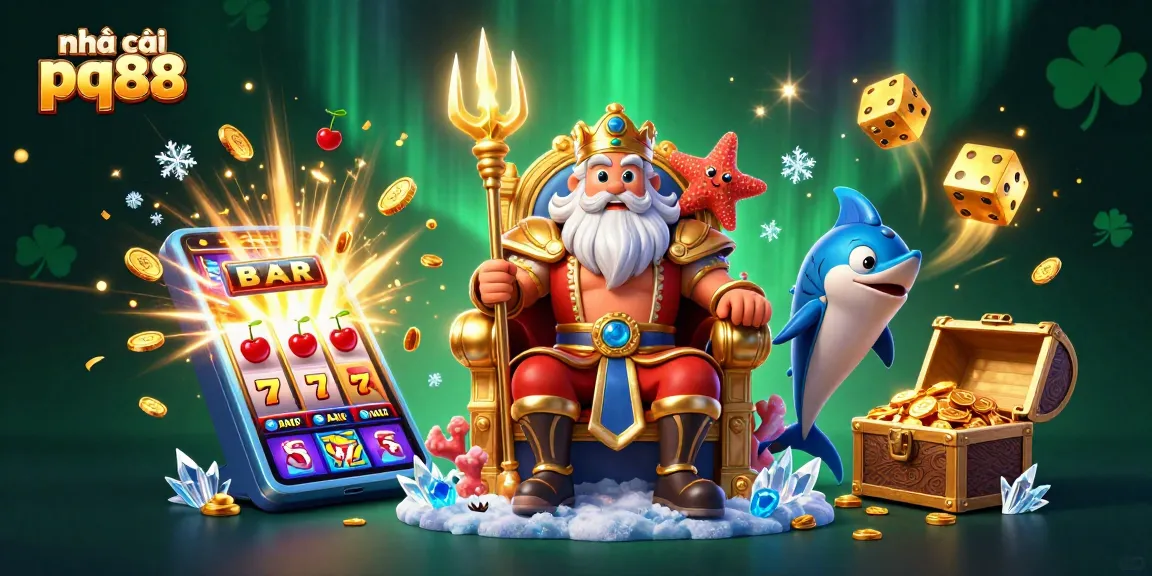 Experience excitement with nhà cái pq88, illustrated by Neptune and casino games.