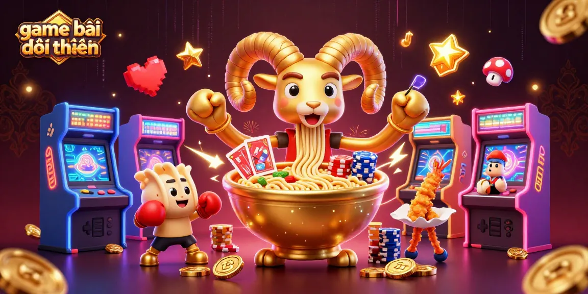 Experience game bài đổi thưởng with vibrant 3D illustration featuring dynamic characters and gaming elements.