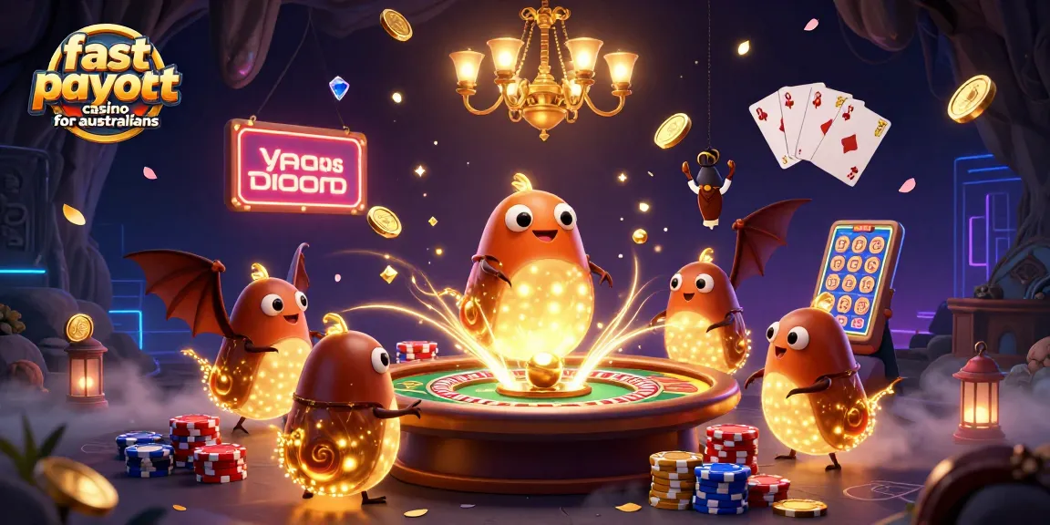 Experience the vibrant world of fast payout casino for australians with glowworm-themed captivating casino elements.