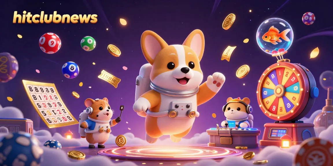 Experience hitclubnews as a cartoon astronaut corgi navigates a space casino filled with vibrant gaming elements.