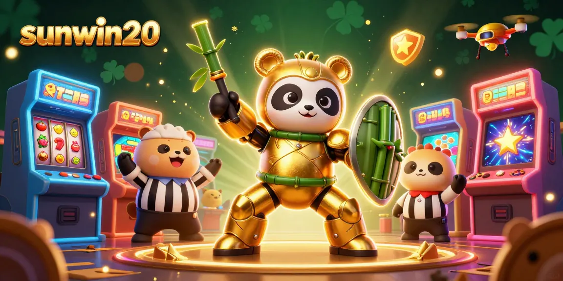 Experience the excitement of sunwin20 with a dynamic lottery-themed 3D illustration showcasing vibrant casino elements.